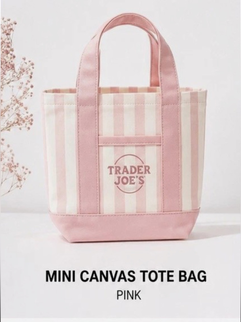 Trader Joe’s Pink Mini Canvas Tote Bag